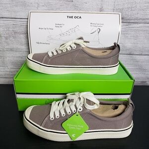 NWT Cariuma OCA Low Stripe Mystic Grey Canvas‎ Sneaker Unisex Womens 9.5 Mens 8